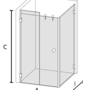Schiebetür GD 4.1: 2 Festteile, 1 Schiebetür