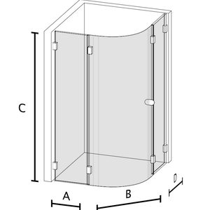 Duschabtrennung GD 2.2.4: Runddusche mit Einzeltür